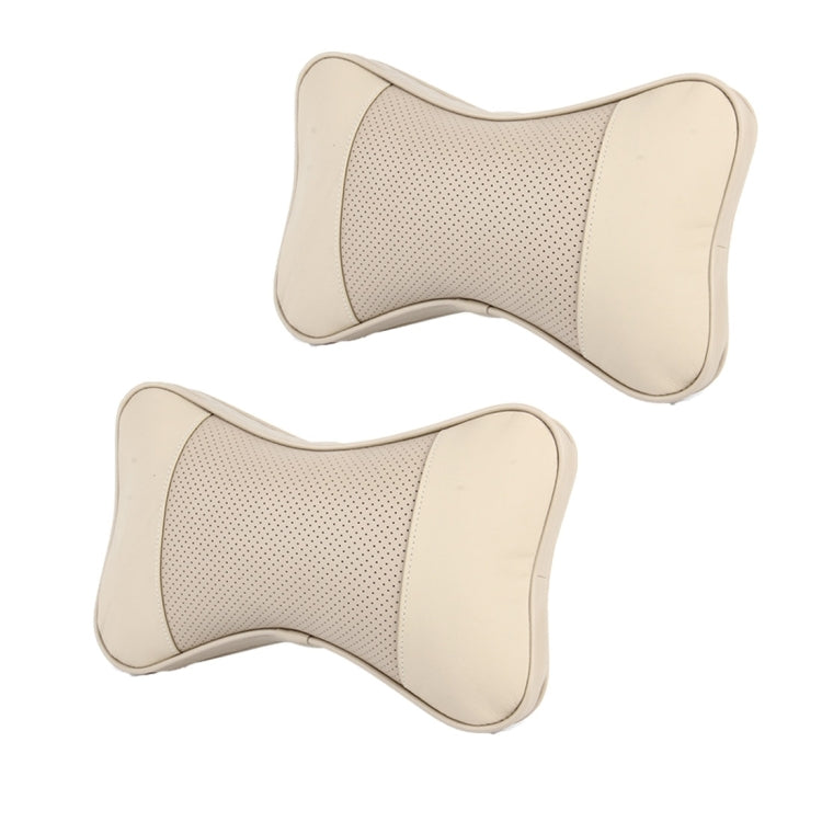 2 PCS MLC-06 Car Neck Pillow Soft Version Lovely Breathe Car Auto Head Neck Rest Cushion Headrest Pillow Pad (Khaki) - Seat Accessories by PMC Jewellery | Online Shopping South Africa | PMC Jewellery | Buy Now Pay Later Mobicred