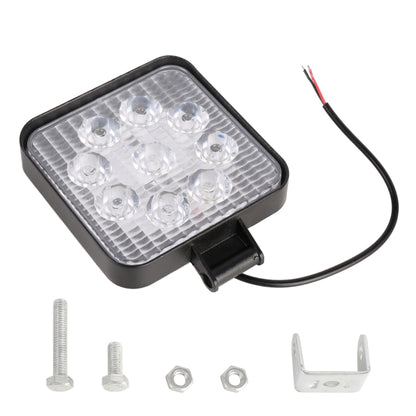 DC 10-30V 27W 2500LM 6000K Waterproof Vehicle Car Boat Marine External Work Lights Emergency Lights 60 Degrees Adjustable Flood Light LED Car Bulbs with 9 Intense Wafer LED Lights(White Light) - Work Lights by PMC Jewellery | Online Shopping South Africa | PMC Jewellery | Buy Now Pay Later Mobicred