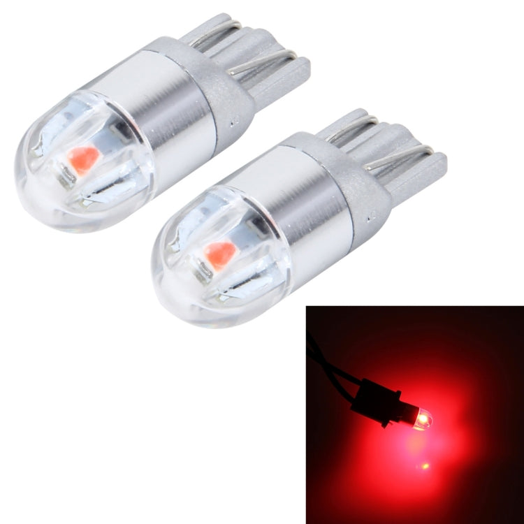 2 PCS T10 2W 2 SMD-3030 LED Car Clearance Lights Lamp, DC 12V (Red Light) - Clearance Lights by PMC Jewellery | Online Shopping South Africa | PMC Jewellery | Buy Now Pay Later Mobicred