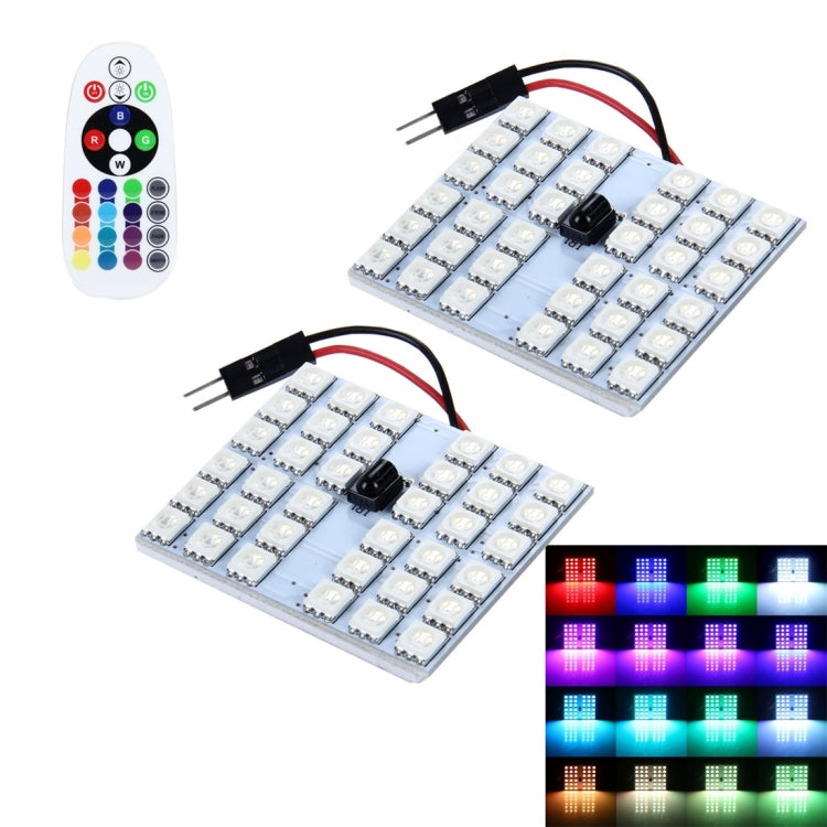 2 PCS 18W Auto Flash Strobe Fade Smooth Remote Controlled Colorful LED Roof Decorative Lamp with 36 SMD-5050 LED, DC 12V - Dome Lights by PMC TechLife | Online Shopping South Africa | PMC TechLife | Buy Now Pay Later Mobicred