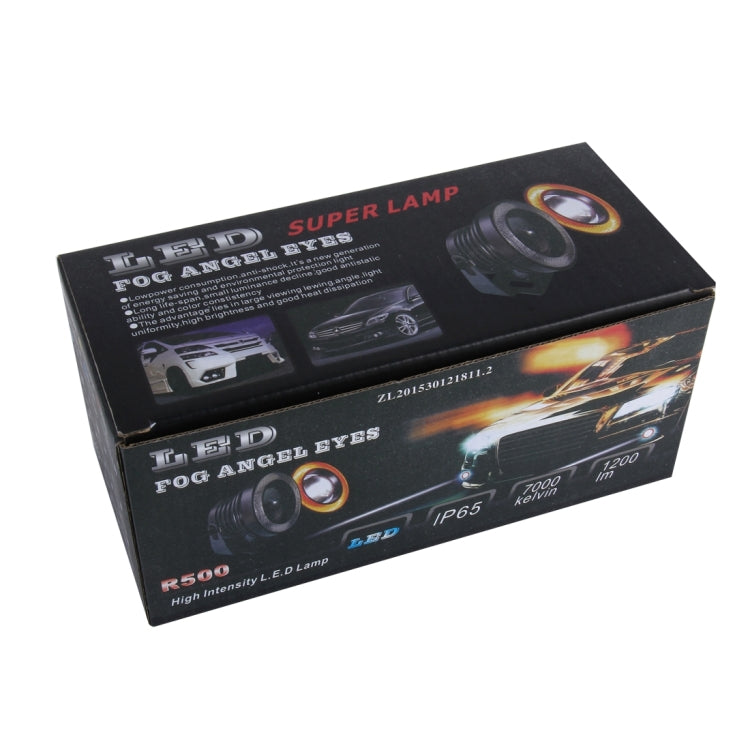 2 PCS 3 inch 10W 900 LM 6000K Car Fog Lights with Colorful Angle Eye Light, DC 12V(White Light) - Fog / Driving Lights by PMC Jewellery | Online Shopping South Africa | PMC Jewellery | Buy Now Pay Later Mobicred