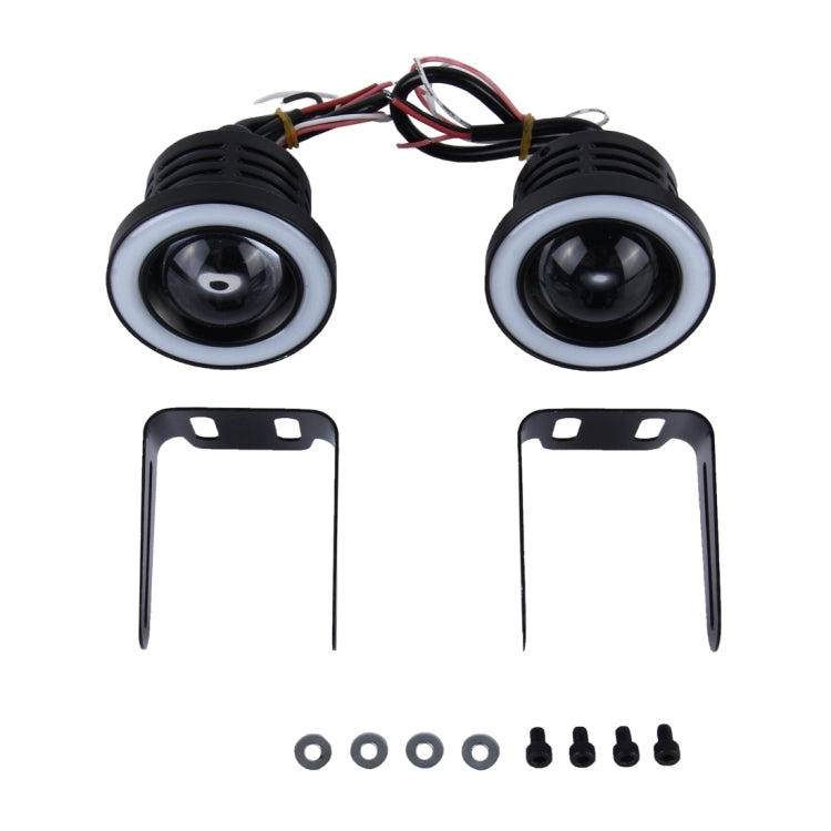 2 PCS 3.5 inch 10W 900 LM 6000K Car Fog Lights with Colorful Angle Eye Light, DC 12V(White Light) - Fog / Driving Lights by PMC Jewellery | Online Shopping South Africa | PMC Jewellery | Buy Now Pay Later Mobicred