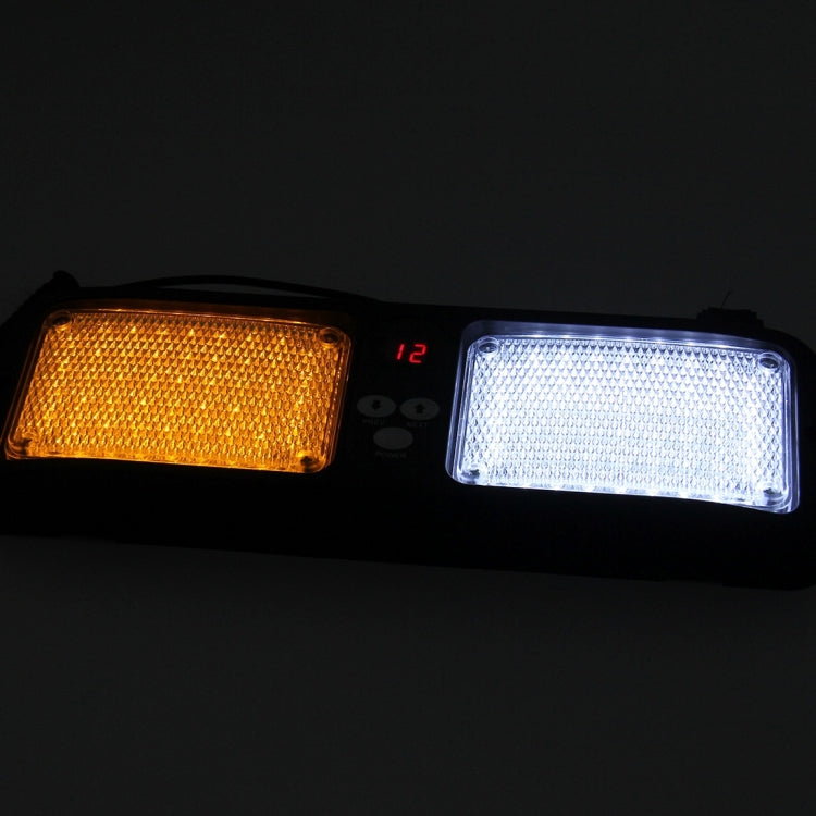 High qulaity DC 12V,9W LED Waterproof Car Sunshade Yellow Light + White Light Warning Lights Strobe Emergency Lights Flashing Light with 12 Kinds Flash Patterns - Warning Lights by PMC Jewellery | Online Shopping South Africa | PMC Jewellery | Buy Now Pay Later Mobicred