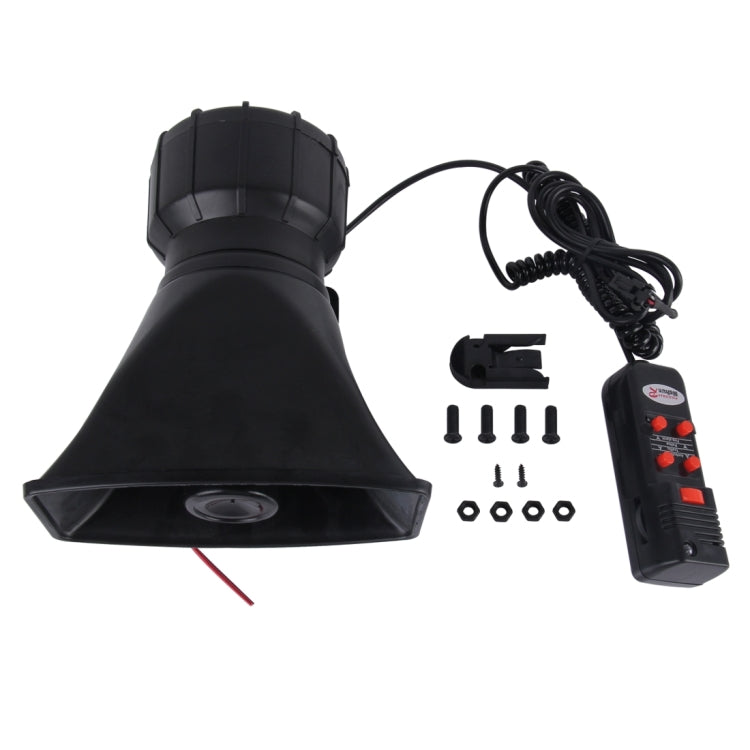 HJS-78005 12V 60W 300dB Car Electric Alarm Air Horn Siren Speaker 5 Sound Tone/ 3 Sound Tone Super Loud With Mic, Cable Length: 60cm - Security Alarm System by PMC TechLife | Online Shopping South Africa | PMC TechLife | Buy Now Pay Later Mobicred