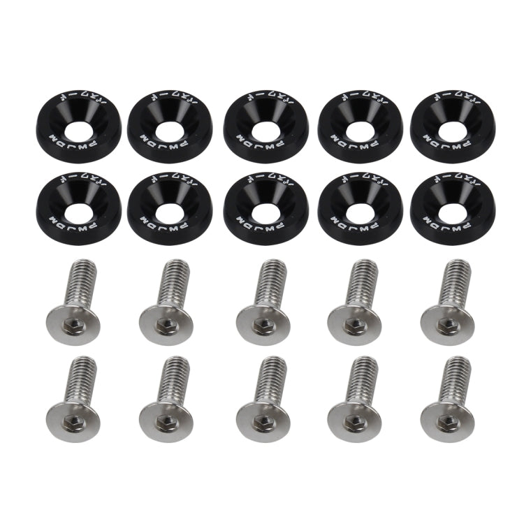 10 PCS Car Modified Screw Gaskets Bodywork Stainless Steel Gasket Bolts, Diameter: 19mm(Black) - Nuts & Bolts by PMC Jewellery | Online Shopping South Africa | PMC Jewellery | Buy Now Pay Later Mobicred