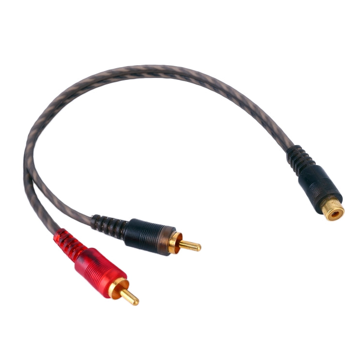 Car AV Audio Video 1 Female to 2 Male Copper Extension Cable Wiring Harness, Cable Length: 26cm - DIY Cables by PMC Jewellery | Online Shopping South Africa | PMC Jewellery