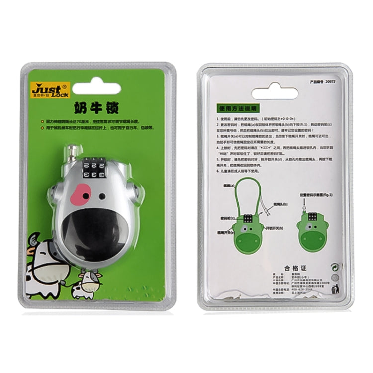 JASIT Portable Multifunction Cute Cow Travel Luggage Password Lock - Padlocks by PMC Jewellery | Online Shopping South Africa | PMC Jewellery