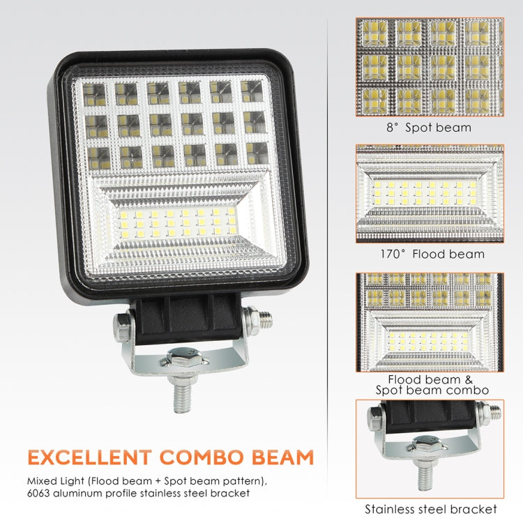 2 PCS 4 inch 20W Spot / Flood Light White Light Square-Shaped Waterproof Car SUV Work Lights Spotlight LED Bulbs, DC 9-30V - Work Lights by PMC Jewellery | Online Shopping South Africa | PMC Jewellery | Buy Now Pay Later Mobicred