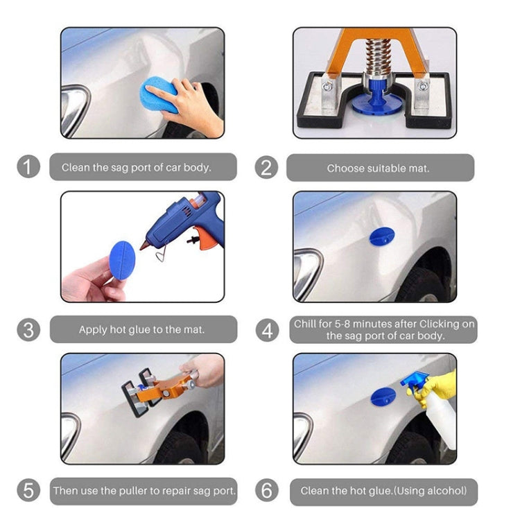 40 in 1 Auto Car Metal PDR Dent Lifter-Glue Puller Tab Hail Removal Paintless Car Dent Repair Tools Kit, with 20W Glue Gun, US Plug or EU Plug - Hand Tool Sets by PMC Jewellery | Online Shopping South Africa | PMC Jewellery | Buy Now Pay Later Mobicred