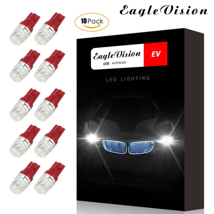 10 PCS T10 2W 100LM IP67 LEDs Bulbs Prismatic Shape Car Lens Decoder Mini Lamps DC 12V, with 2LEDs SMD-5730 Lamps (Red Light) - LED Headlamps by PMC Jewellery | Online Shopping South Africa | PMC Jewellery | Buy Now Pay Later Mobicred