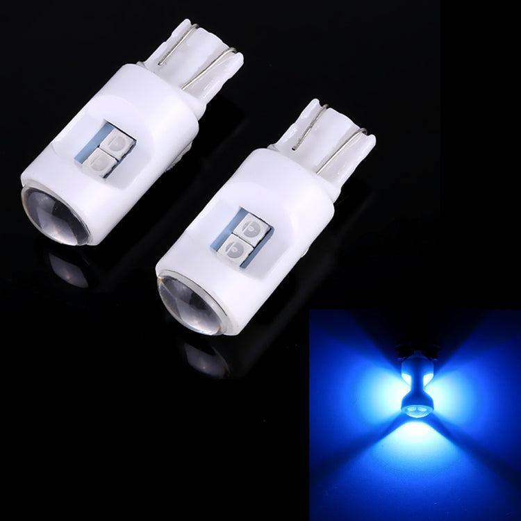 2 PCS T10 / W5W / 194 DC 12V 1.2W 6LEDs SMD-3030 Car Reading Lamp Clearance Light, with Projector Lens Light(Ice Blue Light) - Clearance Lights by PMC Jewellery | Online Shopping South Africa | PMC Jewellery | Buy Now Pay Later Mobicred