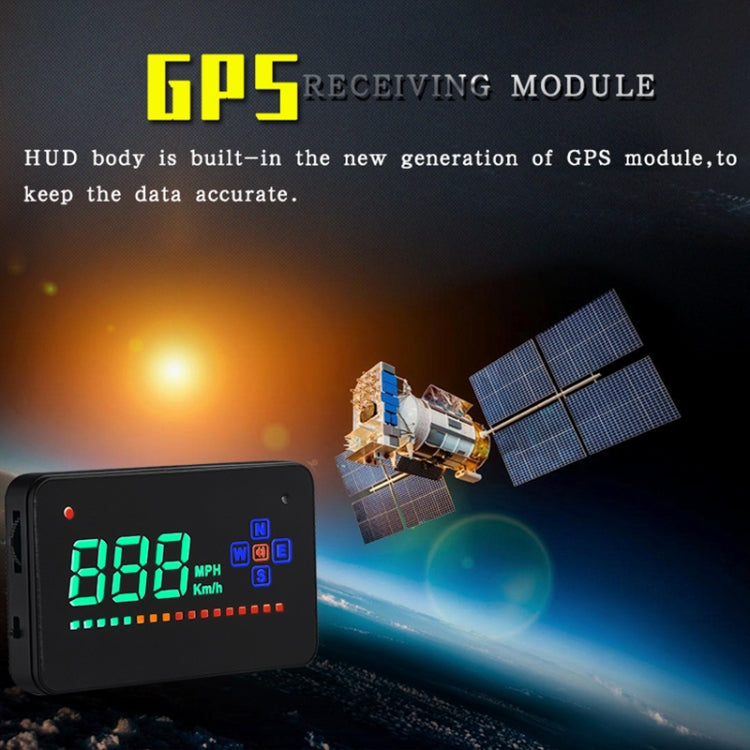 A2 HUD 3.5 inch HD GPS Car Head Up Display, Speed & Over Speed Alarm, Compass, Freely Switch Between Kilometers and Miles(Black) - Head Up Display System by PMC TechLife | Online Shopping South Africa | PMC TechLife | Buy Now Pay Later Mobicred