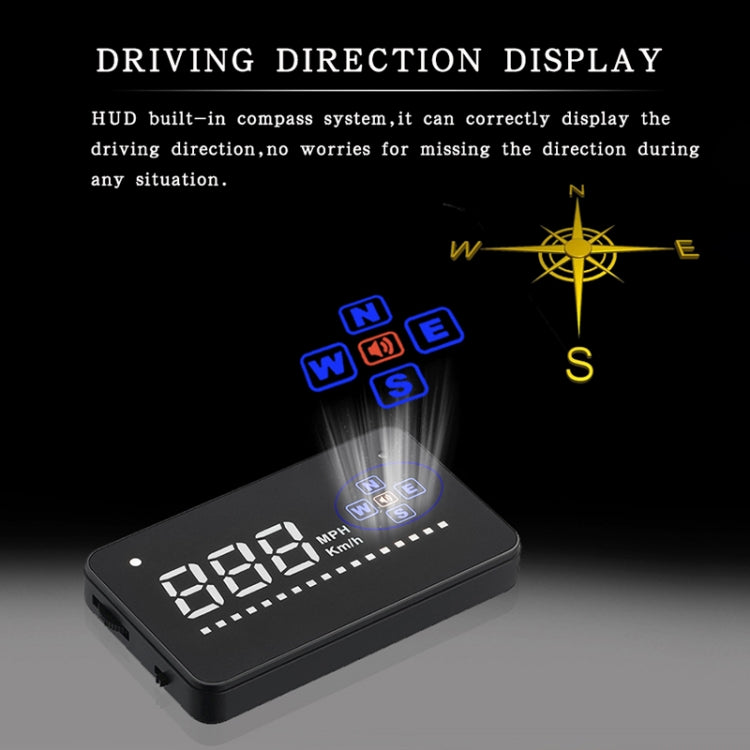 A2 HUD 3.5 inch HD GPS Car Head Up Display, Speed & Over Speed Alarm, Compass, Freely Switch Between Kilometers and Miles(Black) - Head Up Display System by PMC TechLife | Online Shopping South Africa | PMC TechLife | Buy Now Pay Later Mobicred