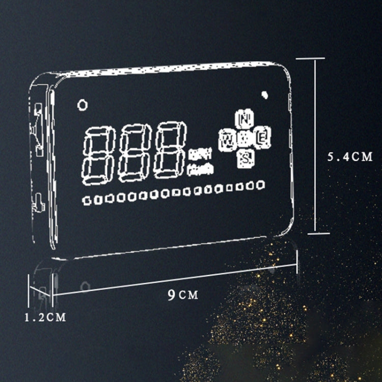 A2 HUD 3.5 inch HD GPS Car Head Up Display, Speed & Over Speed Alarm, Compass, Freely Switch Between Kilometers and Miles(Black) - Head Up Display System by PMC TechLife | Online Shopping South Africa | PMC TechLife | Buy Now Pay Later Mobicred