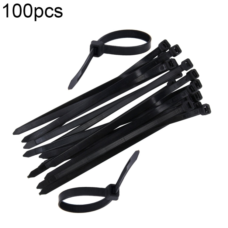 100pcs /Pack 8mm*200mm Nylon Cable Ties(Black) - Booster Cable & Clip by PMC Jewellery | Online Shopping South Africa | PMC Jewellery