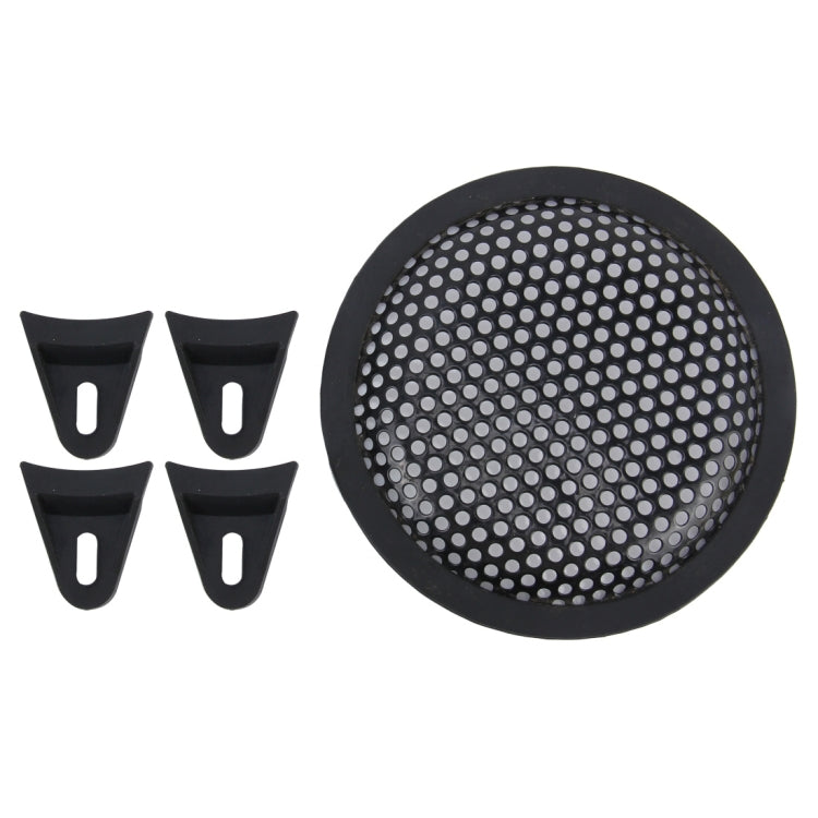 5 inch Car Auto Metal Mesh Black Round Hole Subwoofer Loudspeaker Protective Cover Mask Kit with Fixed Holder - Car Amplifiers by PMC Jewellery | Online Shopping South Africa | PMC Jewellery