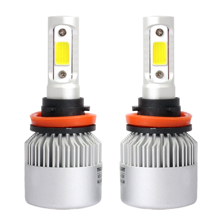 S2 2PCS H11 18W 1800LM 6500K 2 COB LED Waterproof IP67 Car Headlight Lamps, DC 9-32V(White Light) - LED Headlamps by PMC Jewellery | Online Shopping South Africa | PMC Jewellery | Buy Now Pay Later Mobicred