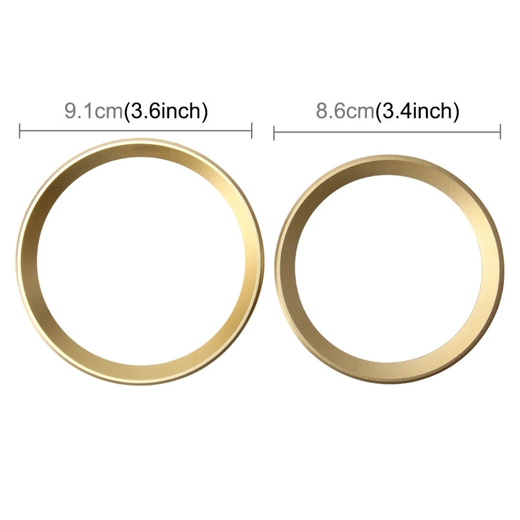 2 PCS/Set Zinc Alloy Steering Wheel Decoration Ring Sticker Logo Car Styling Modification Car Front Logo Ring Decoration Rear Cover Trim Hood Emblem Rings for BMW 3 Series(Gold) - Decoration Rings by PMC TechLife | Online Shopping South Africa | PMC TechLife | Buy Now Pay Later Mobicred