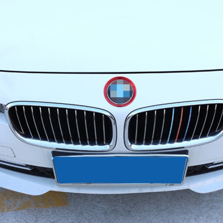 2 PCS/Set Zinc Alloy Steering Wheel Decoration Ring Sticker Logo Car Styling Modification Car Front Logo Ring Decoration Rear Cover Trim Hood Emblem Rings for BMW 3 Series(Red) - Decoration Rings by PMC TechLife | Online Shopping South Africa | PMC TechLife | Buy Now Pay Later Mobicred