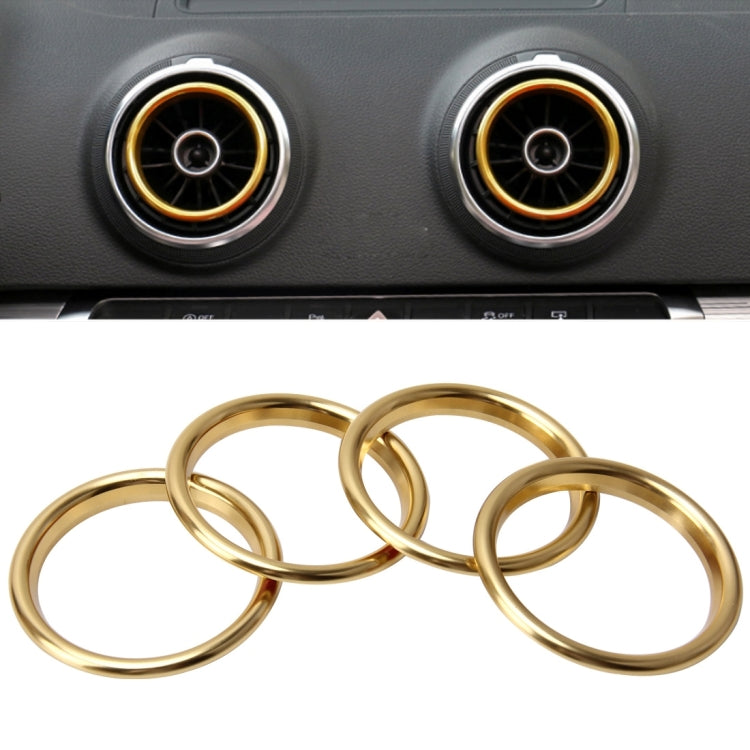 4 PCS Car Outlet Decorative Rings Aluminum Alloy Air Outlet Chrome Trim Ring Car Dashboard  Air Vents Cover Sticker Decoration for Audi A3(Gold) - Decoration Rings by PMC Jewellery | Online Shopping South Africa | PMC Jewellery | Buy Now Pay Later Mobicred