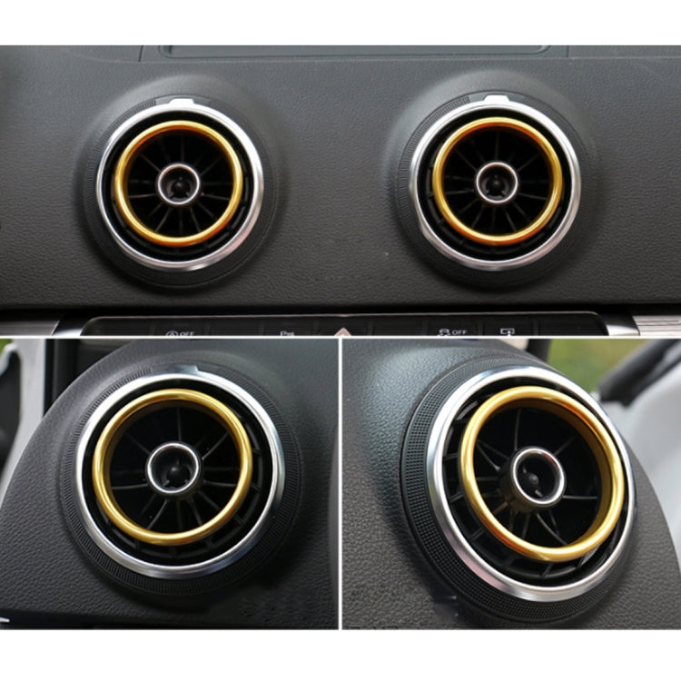 4 PCS Car Outlet Decorative Rings Aluminum Alloy Air Outlet Chrome Trim Ring Car Dashboard  Air Vents Cover Sticker Decoration for Audi A3(Gold) - Decoration Rings by PMC Jewellery | Online Shopping South Africa | PMC Jewellery | Buy Now Pay Later Mobicred