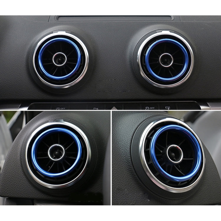 4 PCS Car Outlet Decorative Rings Aluminum Alloy Air Outlet Chrome Trim Ring Car Dashboard  Air Vents Cover Sticker Decoration for Audi A3(Blue) - Decoration Rings by PMC TechLife | Online Shopping South Africa | PMC TechLife | Buy Now Pay Later Mobicred