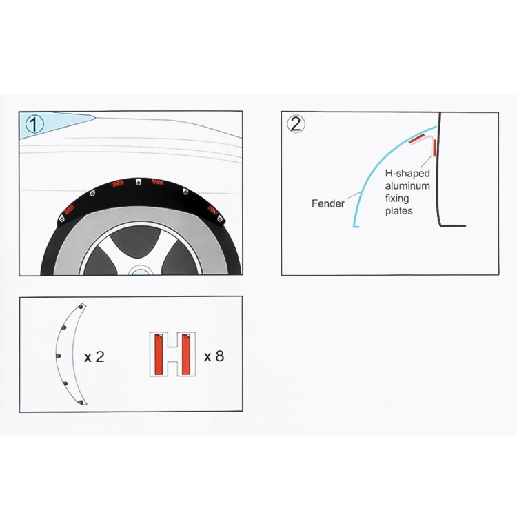 2 PCS 58cm Car Stickers Rubber Round Arc Strips Fender Flares Wheel Eyebrow Decal Sticker(Black) - Mudguards by PMC Jewellery | Online Shopping South Africa | PMC Jewellery | Buy Now Pay Later Mobicred