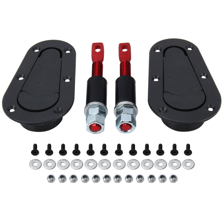 A Pair Car Carbon Fiber Cover Lock Modified Hood Lock General Racing Car Cover Lock(Black) - Locks & Hasps by PMC TechLife | Online Shopping South Africa | PMC TechLife | Buy Now Pay Later Mobicred