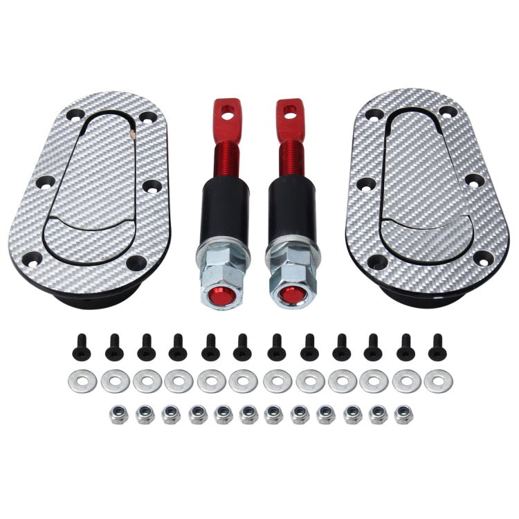 A Pair Car Carbon Fiber Cover Lock Modified Hood Lock General Racing Car Cover Lock(Carbon Grey) - Locks & Hasps by PMC TechLife | Online Shopping South Africa | PMC TechLife | Buy Now Pay Later Mobicred