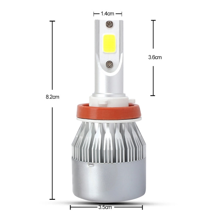 2 PCS H8/H9/H11 18W 1800 LM 3000K IP68 Casnbus Constant Current Car LED Headlight with 2 COB Lamps, DC 9-36V(Gold Light) - LED Headlamps by PMC TechLife | Online Shopping South Africa | PMC TechLife | Buy Now Pay Later Mobicred