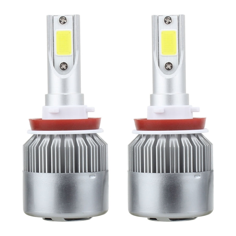 2 PCS H8/H9/H11 18W 1800 LM 6000K IP68 Casnbus Constant Current Car LED Headlight with 2 COB Lamps, DC 9-36V(White Light) - LED Headlamps by PMC TechLife | Online Shopping South Africa | PMC TechLife | Buy Now Pay Later Mobicred