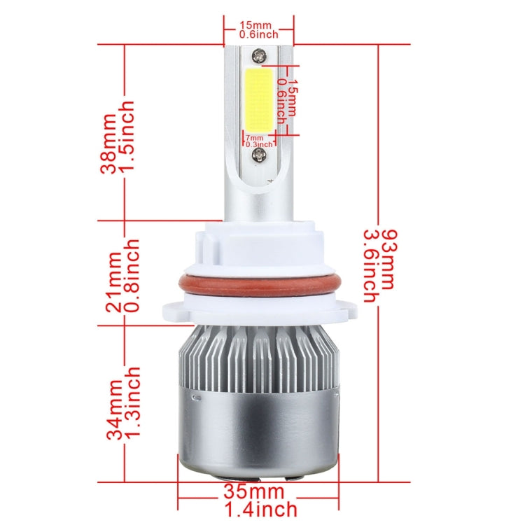 2 PCS 9007 18W 1800 LM 6000K IP68 Casnbus Constant Current Car LED Headlight with 2 COB Lamps, DC 9-36V(White Light) - LED Headlamps by PMC Jewellery | Online Shopping South Africa | PMC Jewellery | Buy Now Pay Later Mobicred