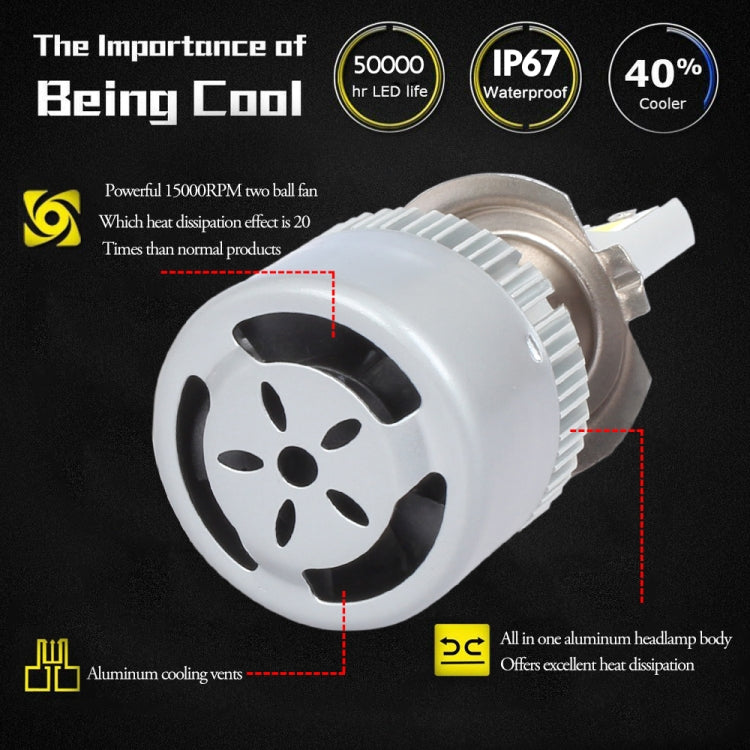 2 PCS 9005 18W 1800 LM 3000K IP68 Casnbus Constant Current Car LED Headlight with 2 COB Lamps, DC 9-36V(Gold Light) - LED Headlamps by PMC TechLife | Online Shopping South Africa | PMC TechLife | Buy Now Pay Later Mobicred