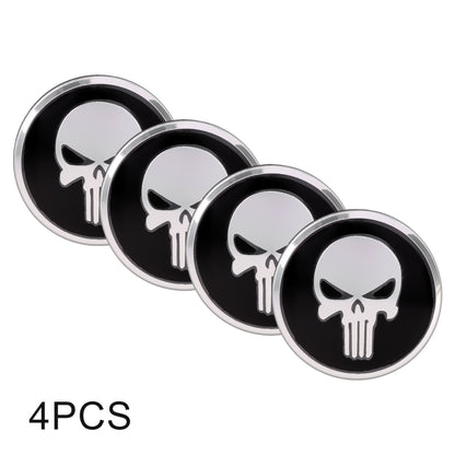 4 PCS Car-Styling Skull Pattern Wheel Hub Decorative Sticker, Diameter: 5.8cm - Decorative Sticker by PMC Jewellery | Online Shopping South Africa | PMC Jewellery