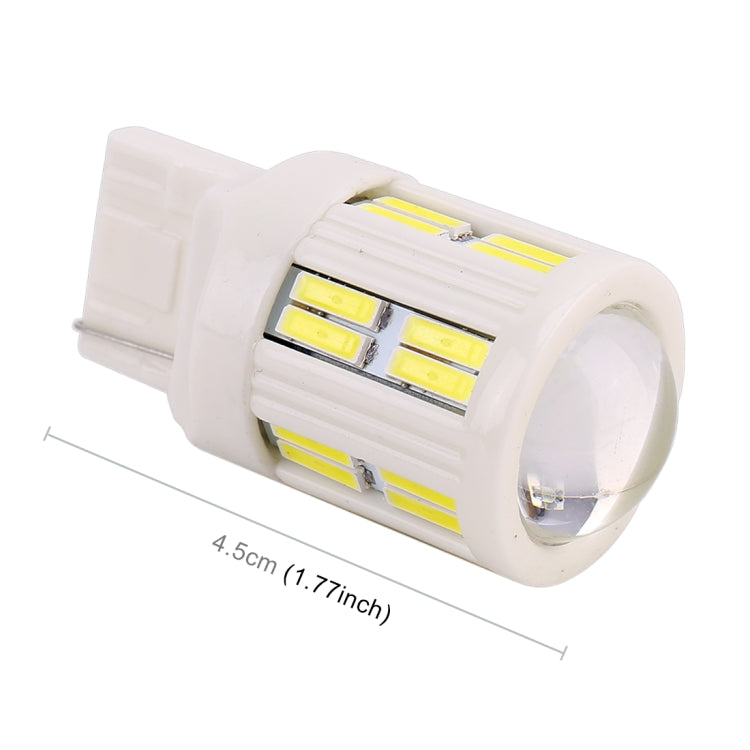 2 PCS T20 / 7440 3W DC 12V 6000K 200LM Car Auto Ceramics Turn Lights / Reversing Light 16LEDs SMD-7020 Lamps, with Projector Lens(White Light) - Brake Lights by PMC Jewellery | Online Shopping South Africa | PMC Jewellery | Buy Now Pay Later Mobicred