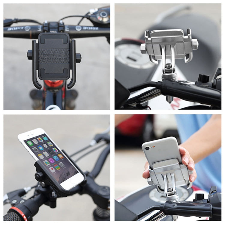 Motorcycle Handlebar Aluminum Alloy Phone Bracket, Suitable for 4-6 inch Device(Black) - Holder by PMC Jewellery | Online Shopping South Africa | PMC Jewellery | Buy Now Pay Later Mobicred