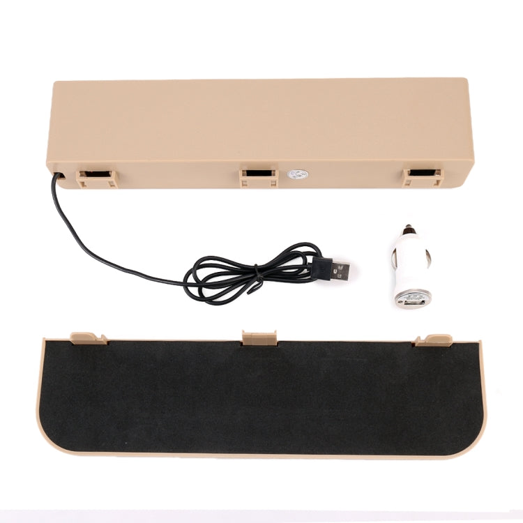 Universal Car Multi-functional Charger Console Side Pocket Seat Gap Side Storage Box, with 2 USB Ports(Beige) - Stowing Tidying by PMC Jewellery | Online Shopping South Africa | PMC Jewellery | Buy Now Pay Later Mobicred