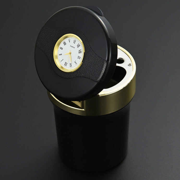 Multi-function Portable Creative LED Car Cigarette Ash Tray Ashtray with Clock(Gold) - Ashtrays by PMC Jewellery | Online Shopping South Africa | PMC Jewellery | Buy Now Pay Later Mobicred