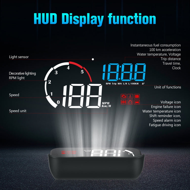 M10 3.5 inch Universal Car OBD2 HUD Vehicle-mounted Head Up Display (Yellow) - Head Up Display System by PMC TechLife | Online Shopping South Africa | PMC TechLife | Buy Now Pay Later Mobicred