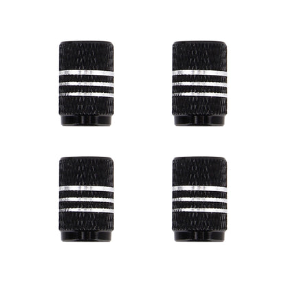 4PCS Metal Plated Circular Shape Universal Tire Valve Stem Cap With White Diamond(Black) - Tire Valve Caps by PMC Jewellery | Online Shopping South Africa | PMC Jewellery