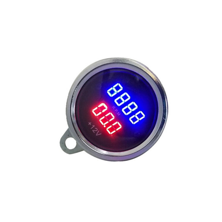 2 in 1 Universal Digital Display Waterproof LED Voltage Meter Tachometer for DC 12V Motorcycle - Electrical Instruments by PMC Jewellery | Online Shopping South Africa | PMC Jewellery