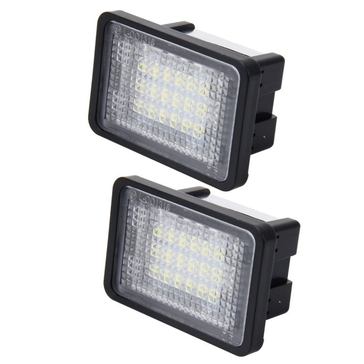 2 PCS License Plate Light with 18  SMD-3528 Lamps for Mercedes-Benz GLK X204 ,2W 120LM, DC12V (White Light) - License Plate Lights by PMC TechLife | Online Shopping South Africa | PMC TechLife | Buy Now Pay Later Mobicred