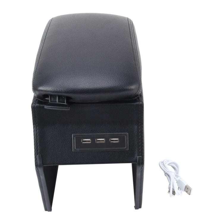 Car ABS Leather Wrapped  Armrest Box with Fast Charge USB Holes and Cables for Peugeot 2008 - Stowing Tidying by PMC Jewellery | Online Shopping South Africa | PMC Jewellery | Buy Now Pay Later Mobicred