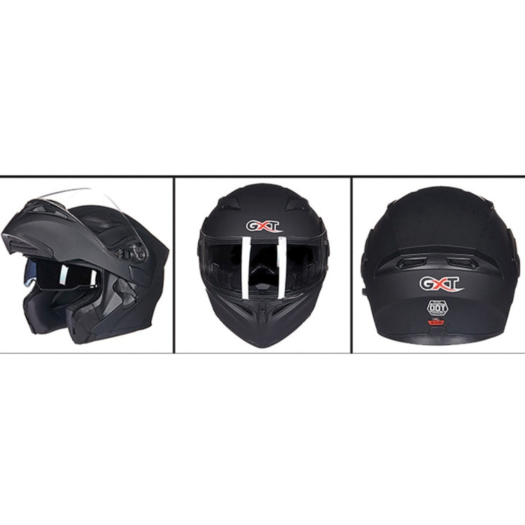 GXT Motorcycle ABS Shell Anti-fog  Double-len Inner Sun Visor Safety Helmet, Size: M(Matte Black) - Helmets by GXT | Online Shopping South Africa | PMC Jewellery