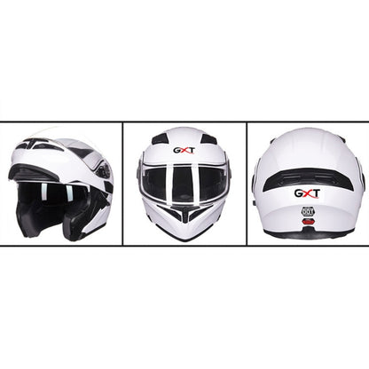 GXT Motorcycle ABS Shell Anti-fog  Double-len Inner Sun Visor Safety Helmet, Size: M(White) - Helmets by GXT | Online Shopping South Africa | PMC Jewellery | Buy Now Pay Later Mobicred