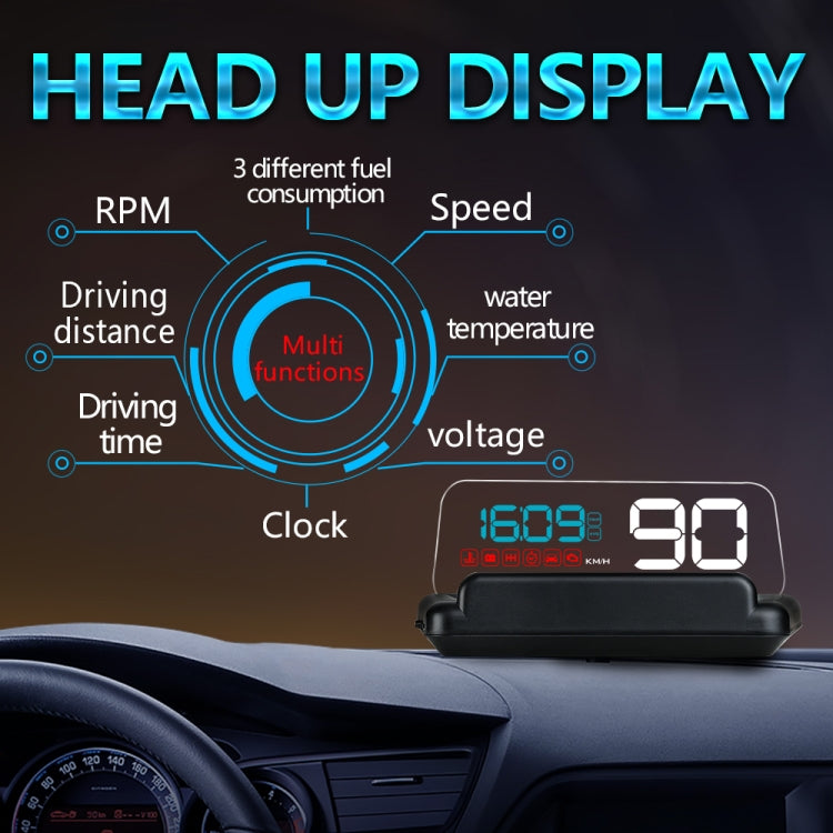 C500 Car HUD Virtual HD Projection Head-up Display, With Adjustable Reflection Board, Speed & RPM & Water Temperature & Oil Consumption & Driving Distance / Time & Voltage Display, Over Speed Alarm, Connect OBD2 Interface(Green) - Head Up Display System by PMC TechLife | Online Shopping South Africa | PMC TechLife | Buy Now Pay Later Mobicred