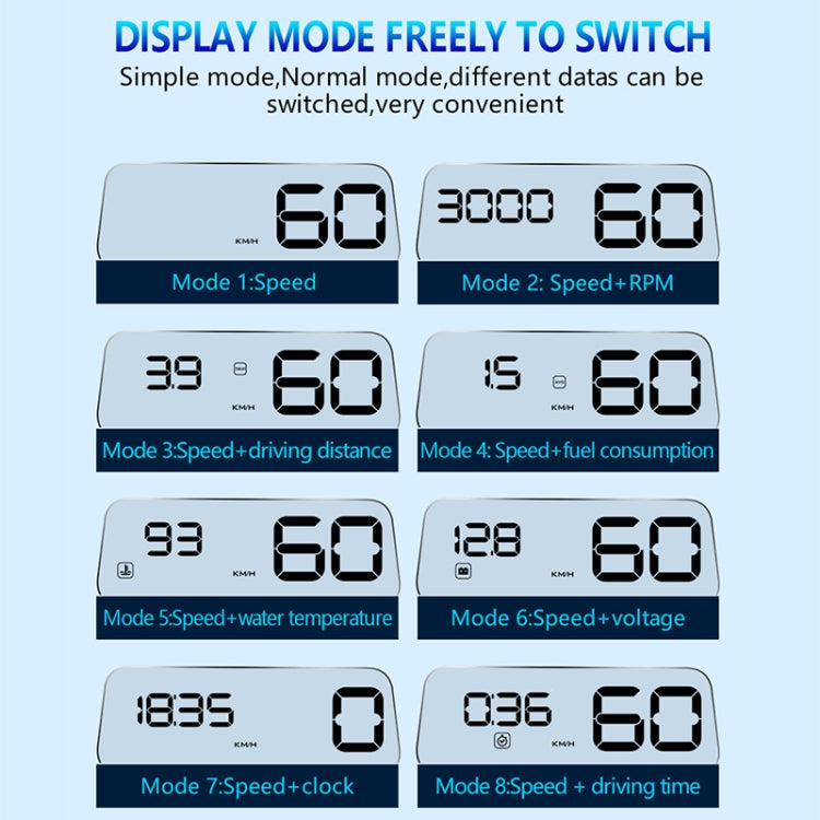 C500 Car HUD Virtual HD Projection Head-up Display, With Adjustable Reflection Board, Speed & RPM & Water Temperature & Oil Consumption & Driving Distance / Time & Voltage Display, Over Speed Alarm, Connect OBD2 Interface(Blue) - Head Up Display System by PMC TechLife | Online Shopping South Africa | PMC TechLife | Buy Now Pay Later Mobicred