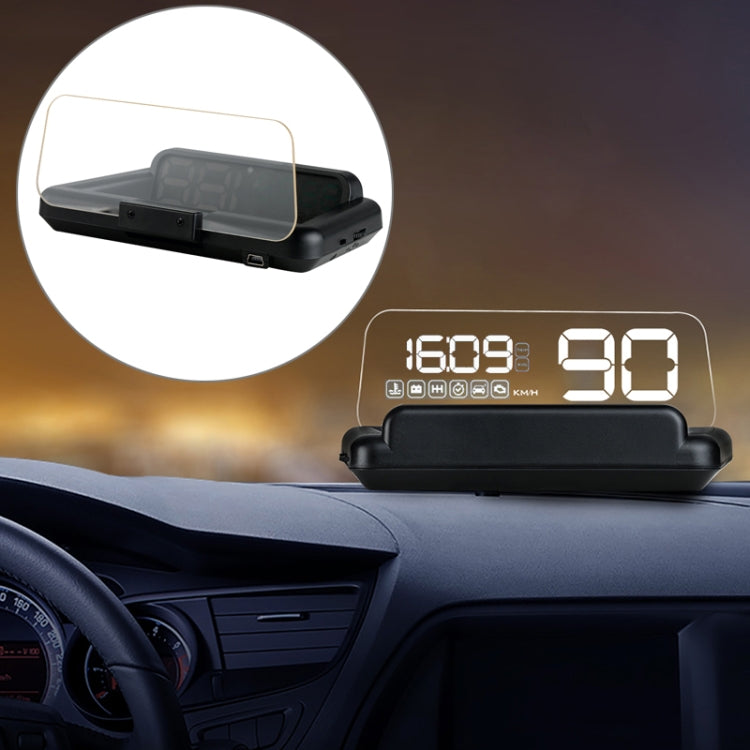C500 Car HUD Virtual HD Projection Head-up Display, With Adjustable Reflection Board, Speed & RPM & Water Temperature & Oil Consumption & Driving Distance / Time & Voltage Display, Over Speed Alarm, Connect OBD2 Interface(White) - free shipping - PMC TechLife - Order now!
