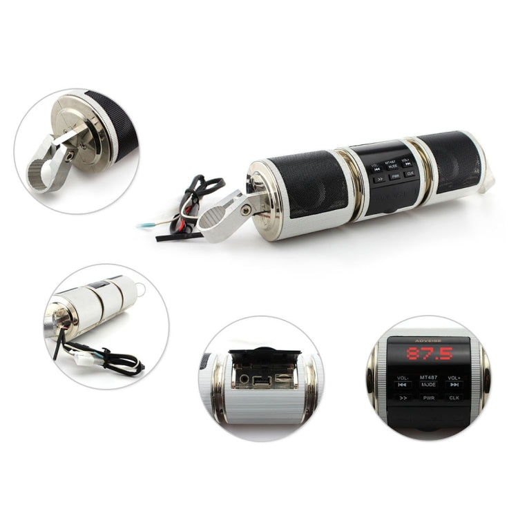 Motorcycle Waterproof Aluminum Shell Bluetooth Handle Stereo Speaker, Support BT/MP3/FM/TF(Gold) - Electrical Instruments by PMC TechLife | Online Shopping South Africa | PMC TechLife | Buy Now Pay Later Mobicred