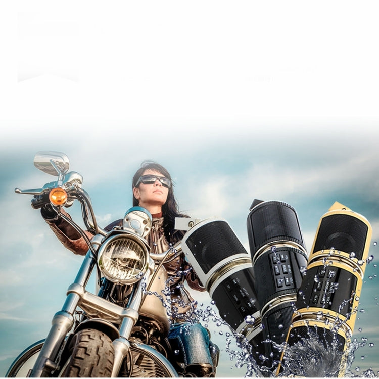 Motorcycle Waterproof Aluminum Shell Bluetooth Handle Stereo Speaker, Support BT/MP3/FM/TF(Gold) - Electrical Instruments by PMC Jewellery | Online Shopping South Africa | PMC Jewellery | Buy Now Pay Later Mobicred